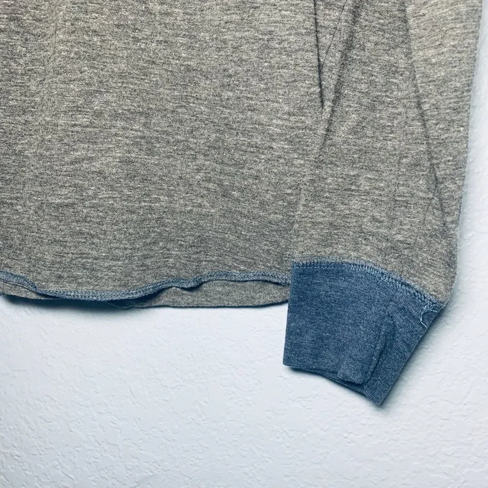 EUC Cremieux Long Sleeve Ringer Tee S Gray‎
